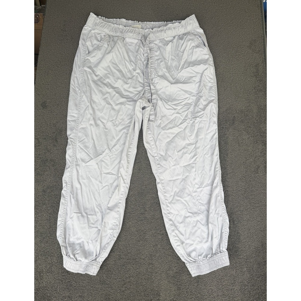 Knox Rose Light Gray Cotton Lyocell Jogger Pants XXL Elastic Waist Drawstring